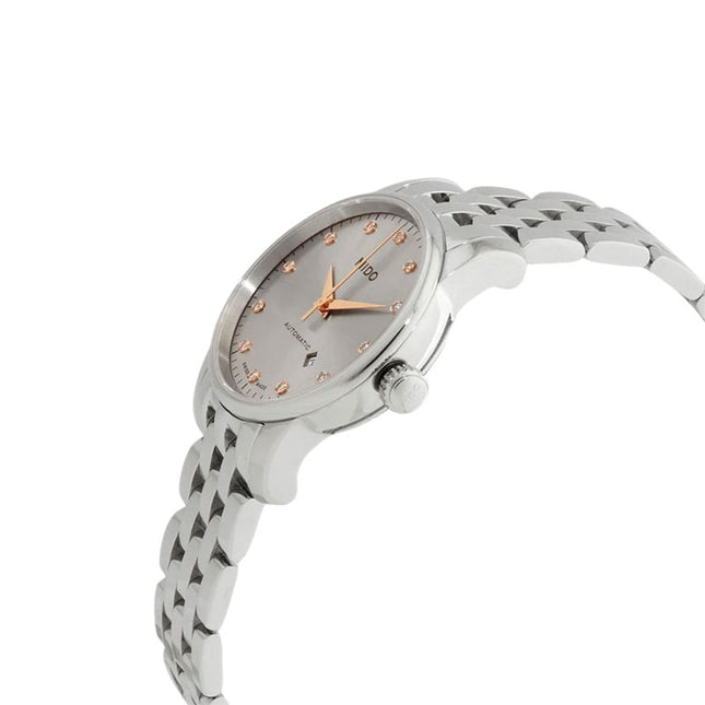 MIDO Baroncelli M7600.4.67.1 Lady Rhodium Dial Stainless Steel Strap 