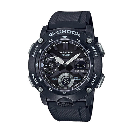 Casio G-Shock GA-2000S-1ADR Black Out Carbon Core Guard Black Digital Analog Dial Black Resin Band