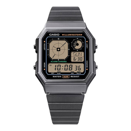 Casio General A130WEGG-1ADF Vintage Digital Dial Gunmetal Stainless Steel Band