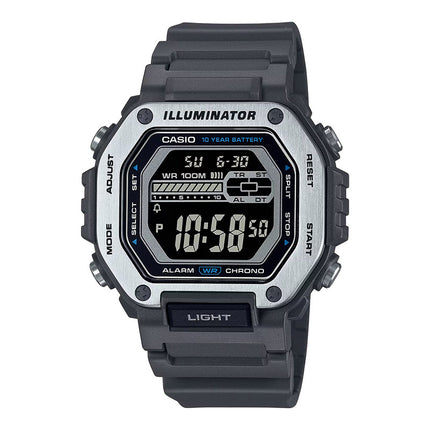 Casio General MWD-110H-8BVDF Men Illuminator Digital Dial Grey Resin Band