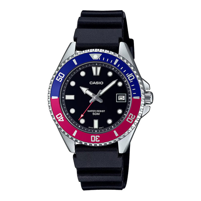 Casio General MDV-10-1A2VDF Baby Duro Black Dial Black Resin Band