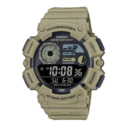 Casio General WS-1500H-5BVDF Men Illuminator Digital Dial Light Brown Resin Band