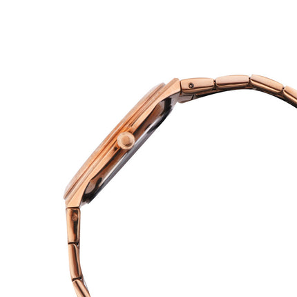 Alba Prestige AS9H96X1 Men Silver Dial Rose Gold Stainless Steel Strap