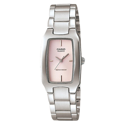 Casio General LTP-1165A-4CDF Enticer Ladies Pink Dial Stainless Steel Band