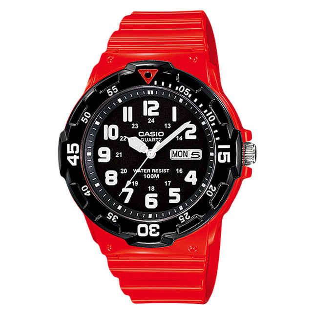 Casio General MRW-200HC-4BVDF Water Resistant 100M Red Resin Band