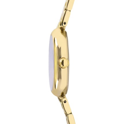 Alba Fashion AH8918X1 Ladies Analog Black Polished Dial Gold Stainless Steel Strap
