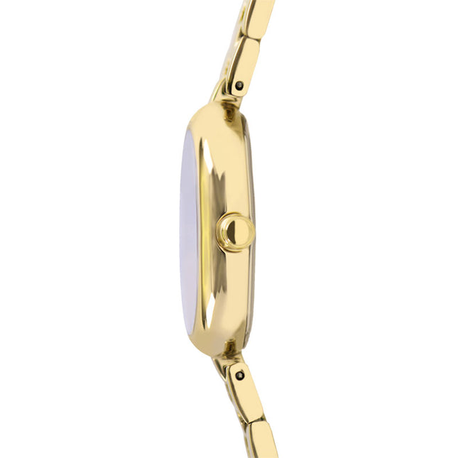 Alba Fashion AH8918X1 Ladies Analog Black Polished Dial Gold Stainless Steel Strap