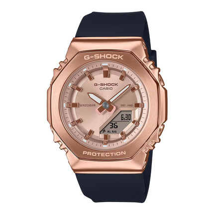 Casio G-Shock GM-S2110PG-1A4DR CasiOak Digital Analog Rose Gold Dial Black Resin Band
