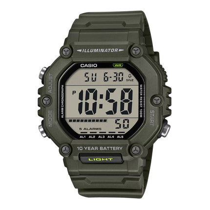 Casio General AE-1600HX-3AVDF Digital Dial Green Resin Band