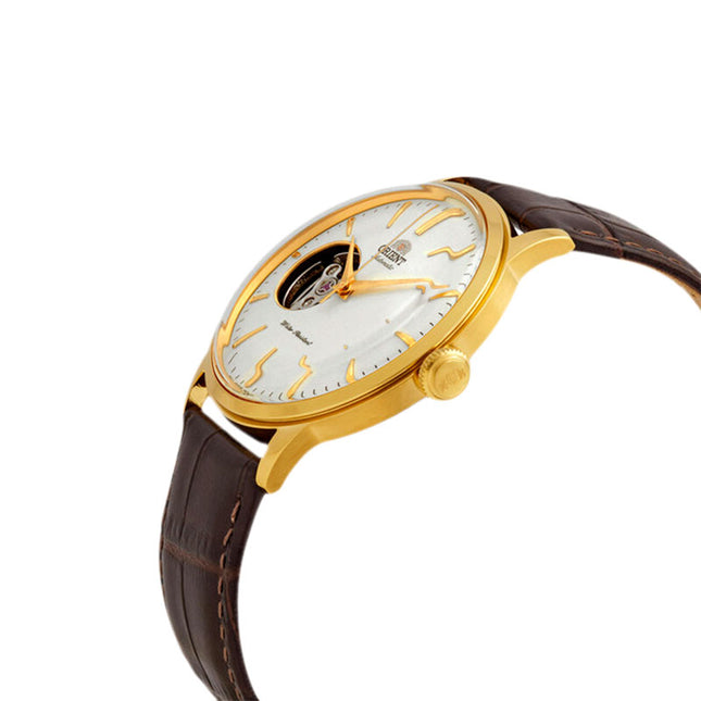Orient Classic Automatic RA-AG0003S Men White Open Heart Dial Brown Leather Strap