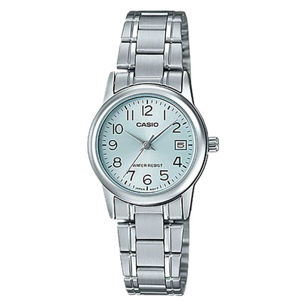 Casio General LTP-V002D-2BUDF Analog Ladies Blue Dial Stainless Steel Band