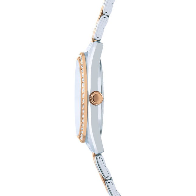 Alba Fashion AH7EU8X1 Ladies Analog Silver Dial Dual Tone Stainless Steel Strap