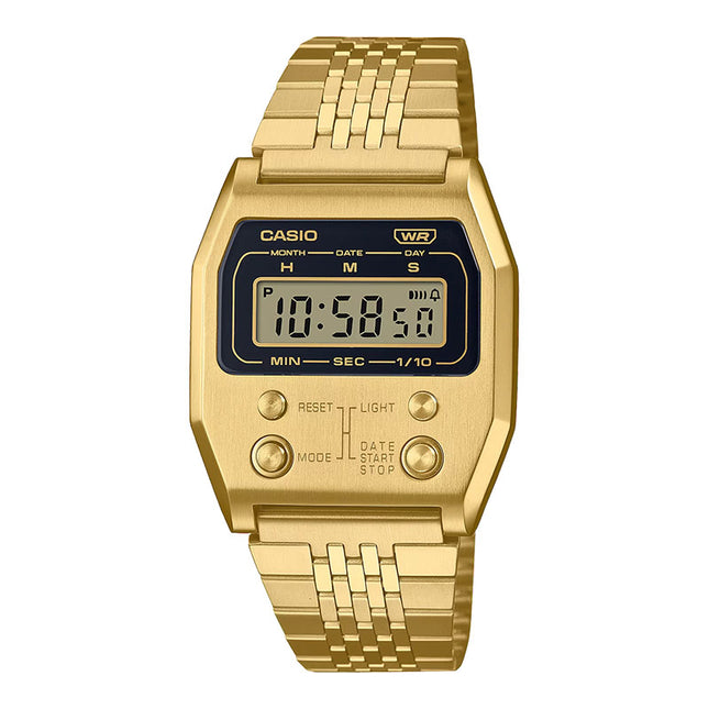 Casio General A1100G-5DF Digital Dial Gold Stainless Steel Band