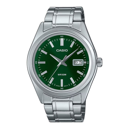 Casio General MTP-B180D-3AVDF Men Green Dial Stainless Steel Band