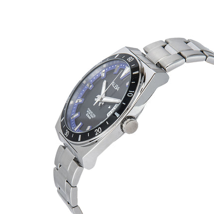 Alba Active AS9D07X1 Men Black Blue Dial Stainless Steel Strap