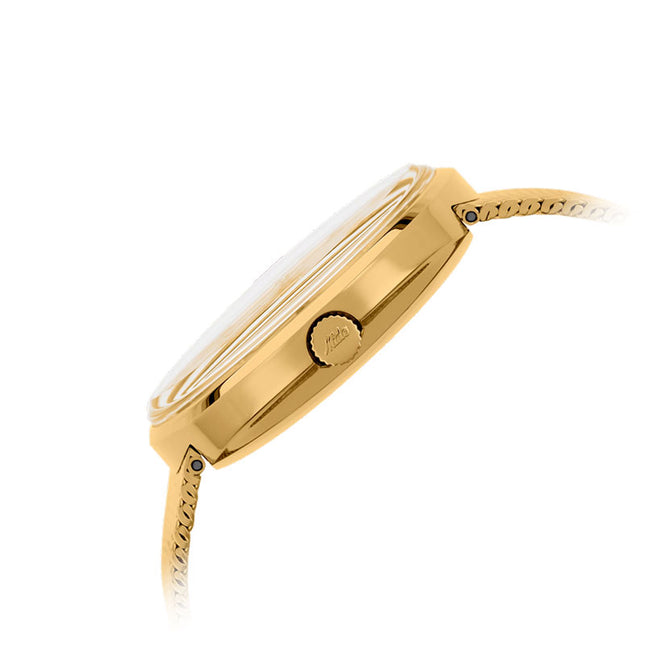 Mido Commander 1959 M8429.3.21.13 Automatic Silver Vintage MIDO Logo Dial Gold Stainless Steel Strap