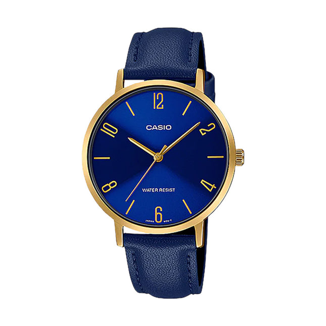 Casio General LTP-VT01GL-2BUDF Ladies Blue Dial Blue Leather Band