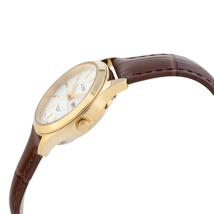 Alba AN8094X1_AJ6198X1 Couple Silver Dial Brown Leather Strap