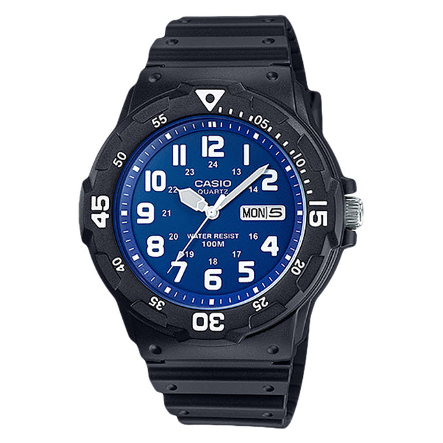 Casio General MRW-200H-2B2VDF Water Resistant 100M Blue Dial Black Resin Band