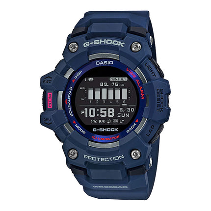 Casio G-Shock G-Squad GBD-100-2DR Black Digital Dial Blue Resin Band