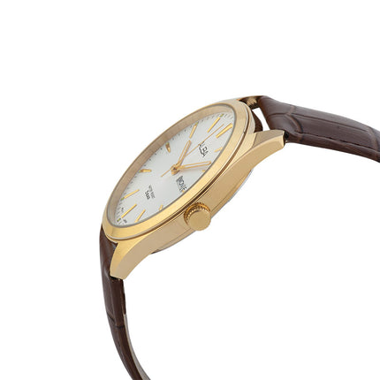 Alba AJ6198X1 Men Silver Dial Brown Leather Strap