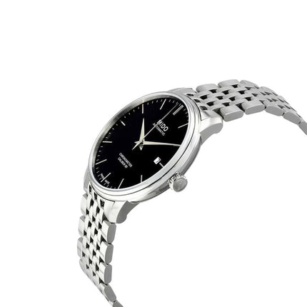MIDO Baroncelli III M027.408.11.051.00 Chronometer Cal. 80 Automatic Black Dial St. Steel Strap