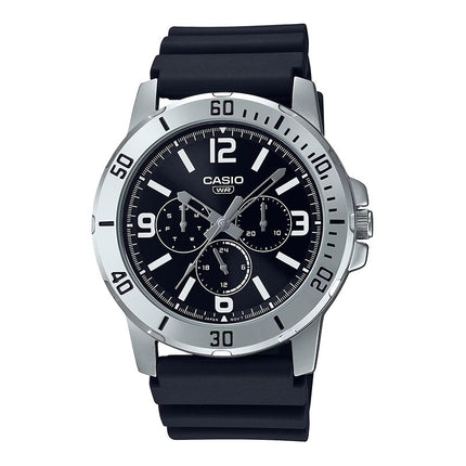 Casio General MTP-VD300-1BUDF Men Black Dial Black Resin Band