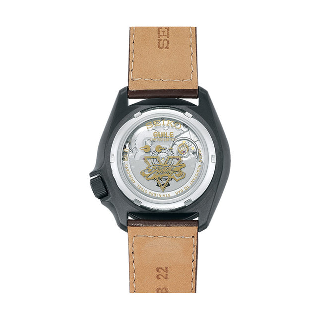 Seiko 5 Sports SRPF21K1 Street Fighter Guile Indestructible Fortress Leather Strap Limited Edition