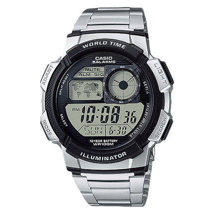 Casio General AE-1000WD-1AVDF 10 Digital Dial Stainless Steel Band