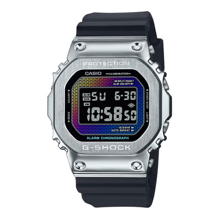 Casio G-Shock GM-5600RW-1DR Rainbow Brick Wall Digital Dial Black Resin Band