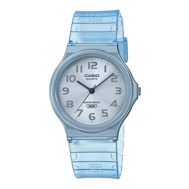 Casio General MQ-24S-2BDF Pop Light Blue Dial Blue Transparent Resin Band