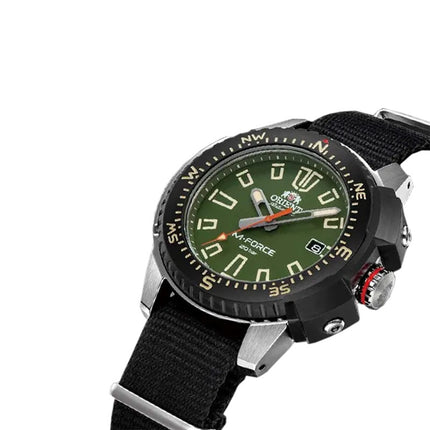 Orient M-Force RA-AC0N03E Mechanical Sports Automatic Men Green Dial Black Nylon Strap