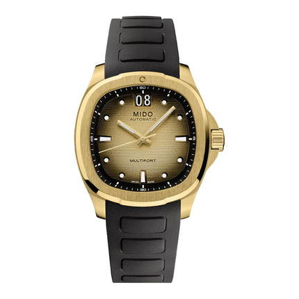 MIDO Multifort TV Big Date M049.526.33.021.00 Champagne Dial Gold St Steel Strap + Extra Strap