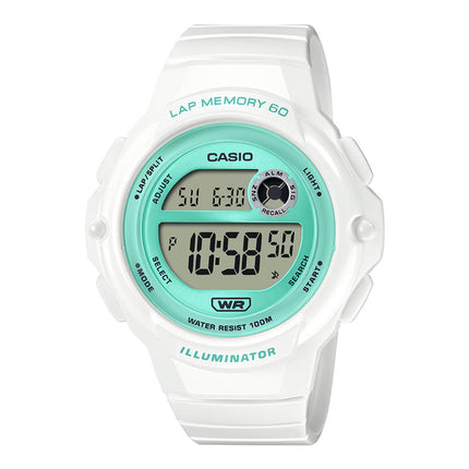 Casio General LWS-1200H-7A3VDF Green Digital Dial White Resin Band