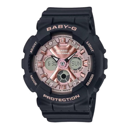 Casio Baby-G BA-130-1A4DR Dansque Pink Digital Analog Dial Black Resin Band
