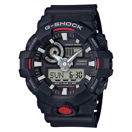 Casio G-Shock GA-700-1ADR Digital Analog Dial Black Resin Band