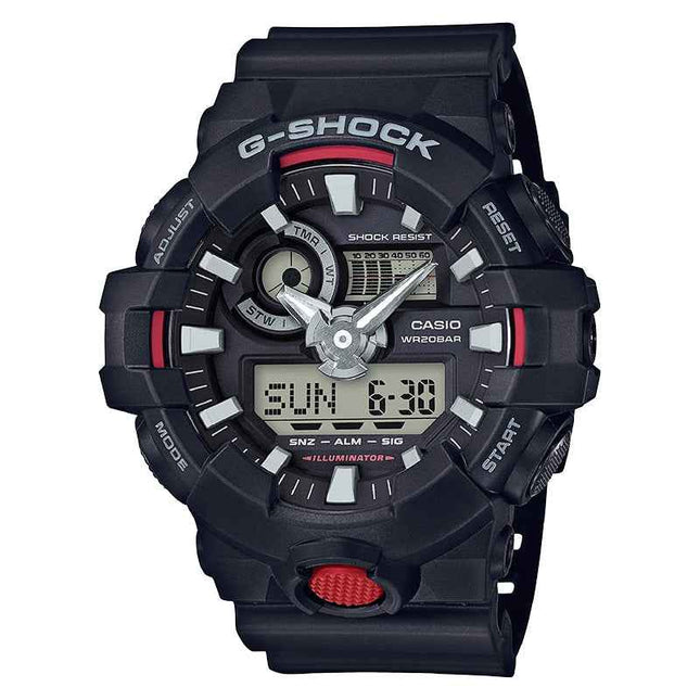 Casio G-Shock GA-700-1ADR Digital Analog Dial Black Resin Band