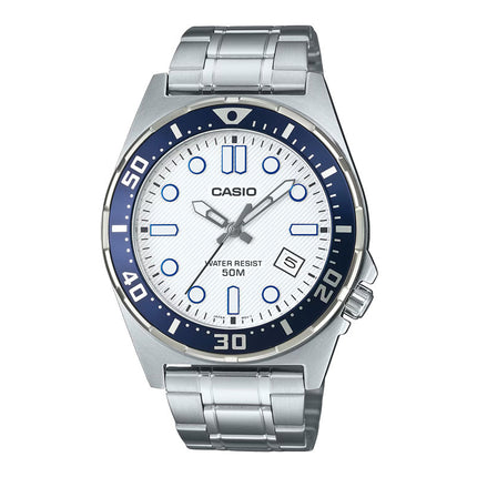 Casio General MTD-135D-7AVDF Men Analog White Dial Stainless Steel Band