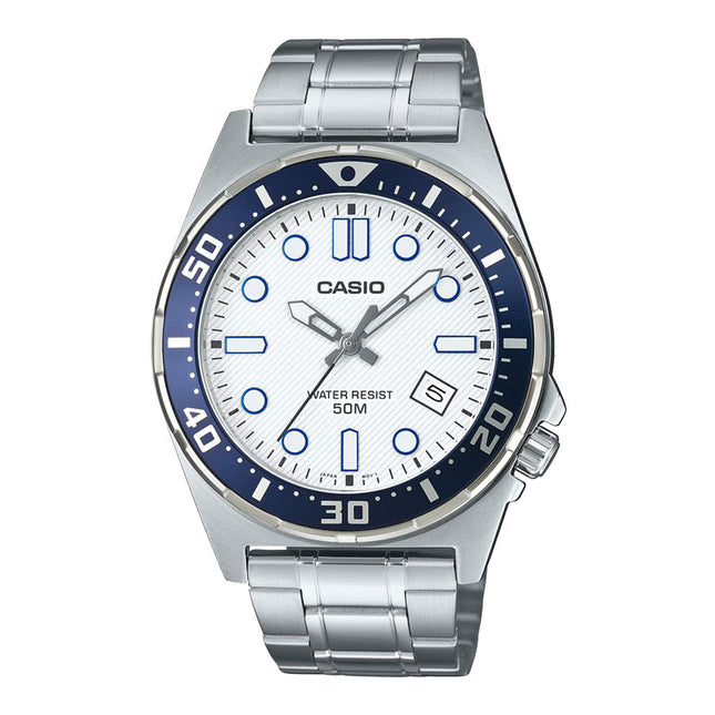 Casio General MTD-135D-7AVDF Men Analog White Dial Stainless Steel Band