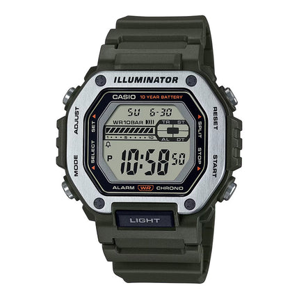 Casio General MWD-110H-3AVDF Men Illuminator Digital Dial Green Resin Band