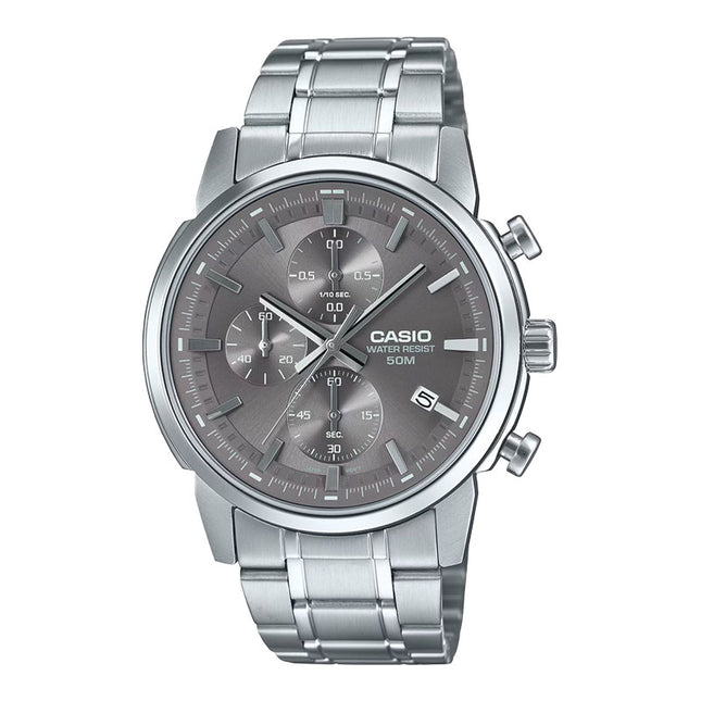 Casio General MTP-E510D-8AVDF Chronograph Men Grey Dial Stainless Steel Band