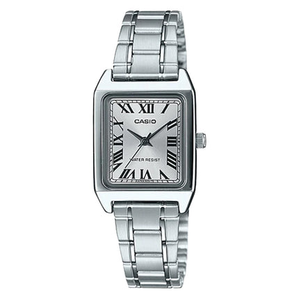 Casio General LTP-V007D-7BUDF Tank Silver Dial Stainless Steel Band