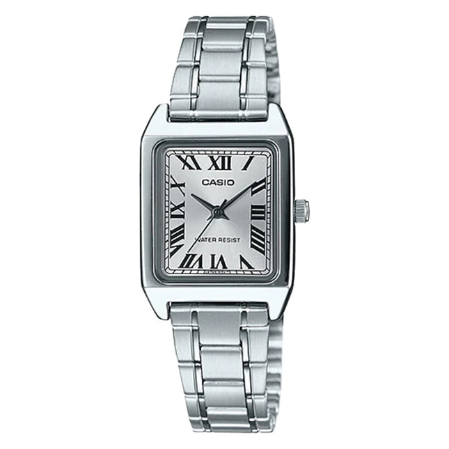 Casio General LTP-V007D-7BUDF Tank Silver Dial Stainless Steel Band