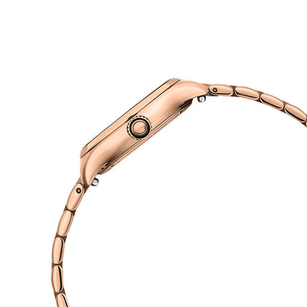 MIDO Belluna M024.110.33.296.00 Royal Lady Brown Dial Rose Gold Stainless Steel Strap