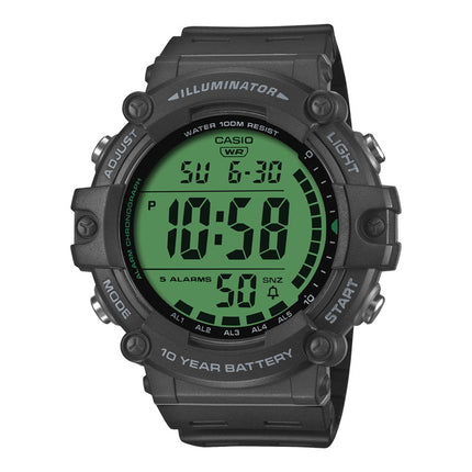 Casio General AE-1500WHC-1AVDF Digital Green Dial Black Resin Band