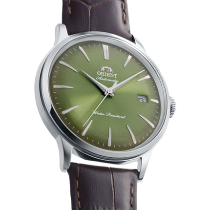 Orient Classic RA-AC0029E Bambino Automatic Green Gradation Dial Brown Leather Strap