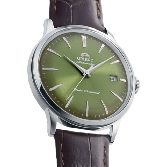 Orient Classic RA-AC0029E Bambino Automatic Green Gradation Dial Brown Leather Strap