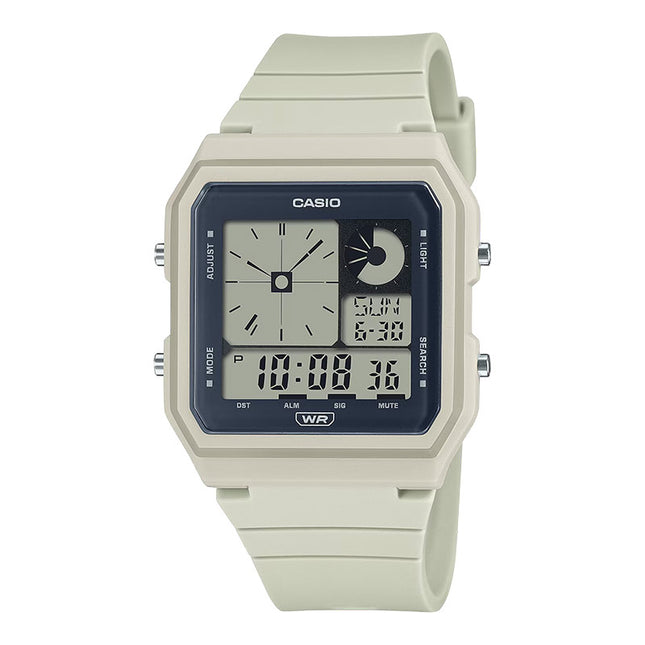Casio General LF-20W-8ADF Pop Digital Dial Cream Resin Band