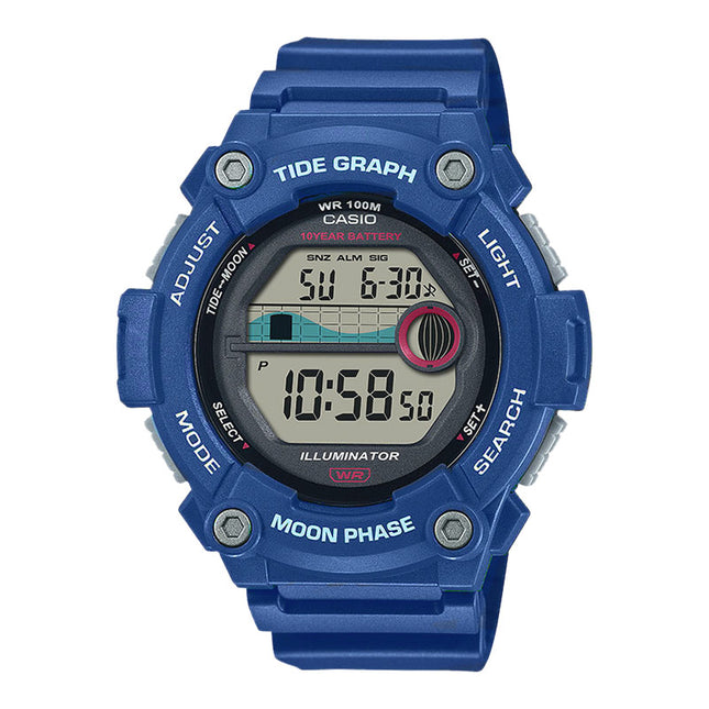 Casio General WS-1300H-2AVDF Tide Graph Digital Dial Blue Resin Band