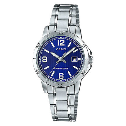 Casio General LTP-V004D-2BUDF Ladies Blue Dial Stainless Steel Band